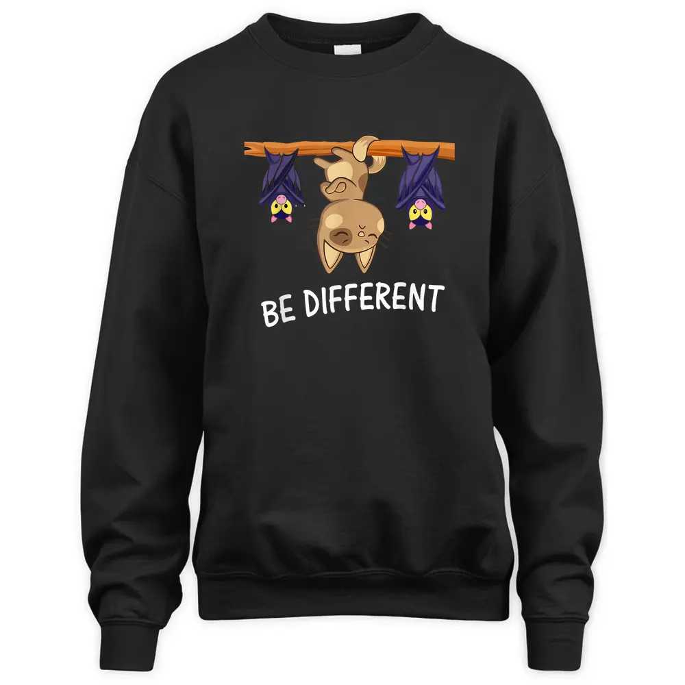 Cat With Bats Be Different Sweatshirt