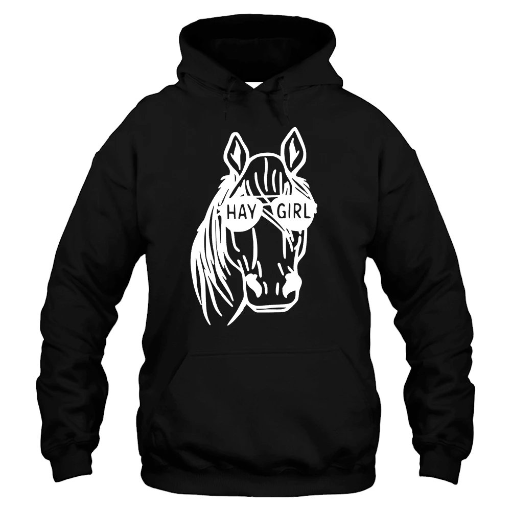 Hay Girl Horse Hoodie - Black