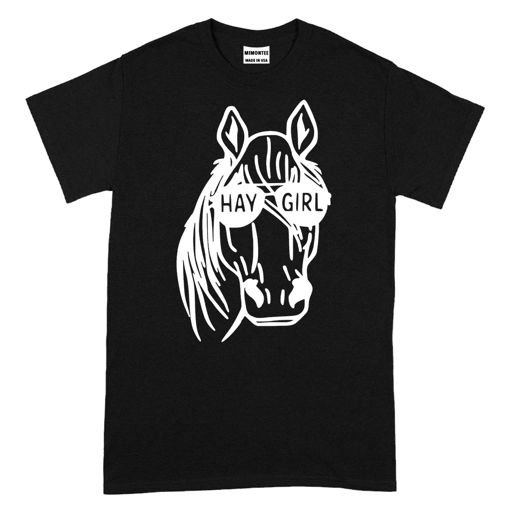 Hay Girl Horse TShirt - Black
