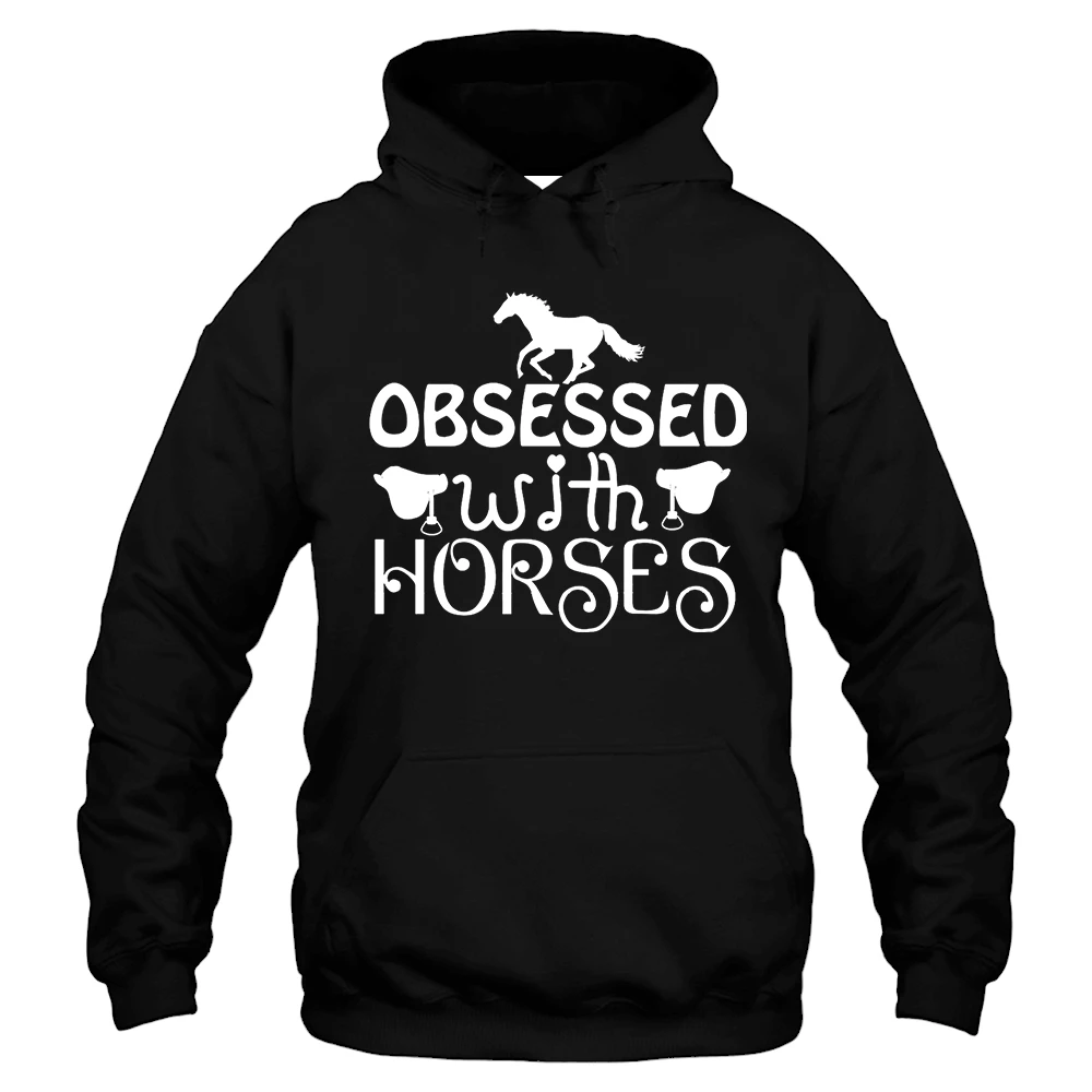 Obsessed With Horses Hoodie - Black