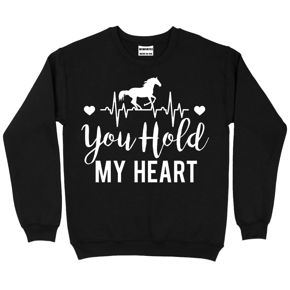 You Hold My Heart Horse Sweatshirt - Black