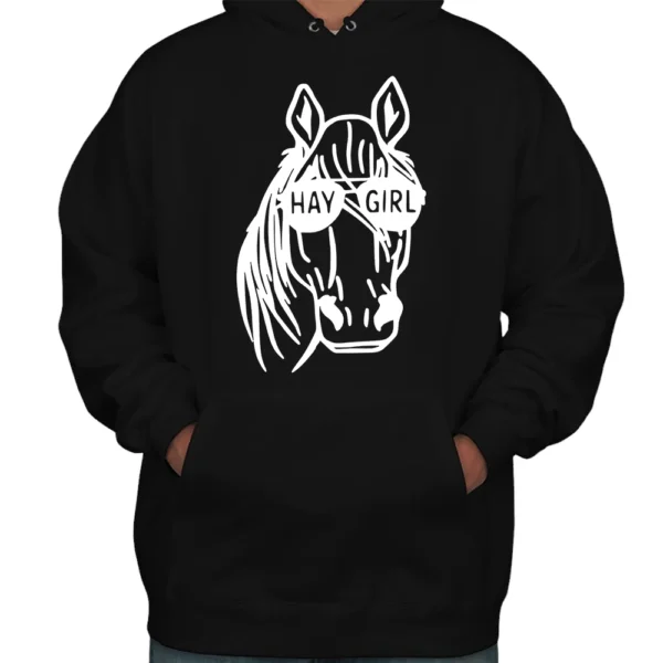 Hay Girl Horse Hoodie - Black