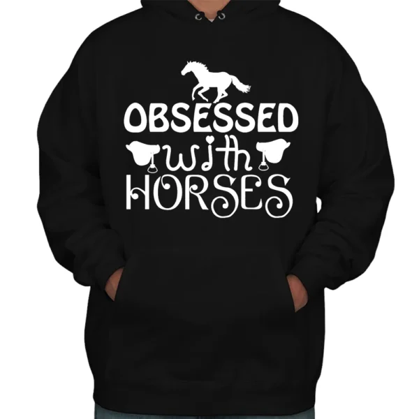 Obsessed With Horses Hoodie - Black