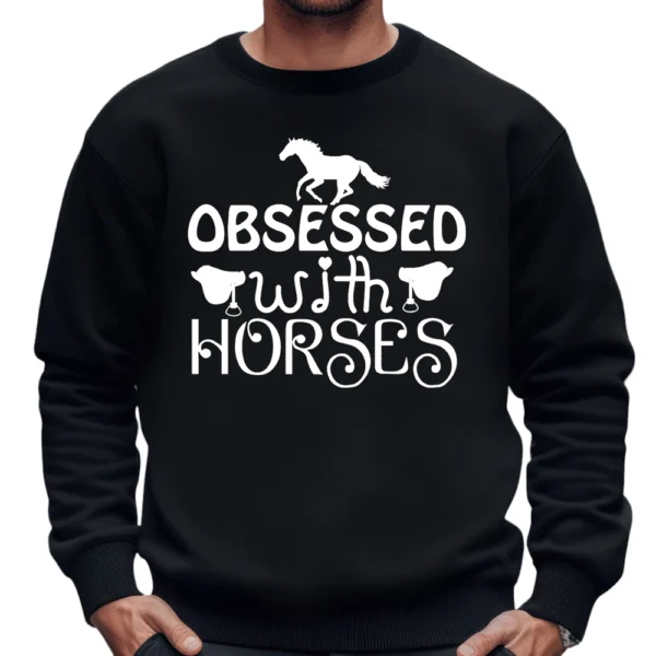 Obsessed With Horses SweatShirt - Black