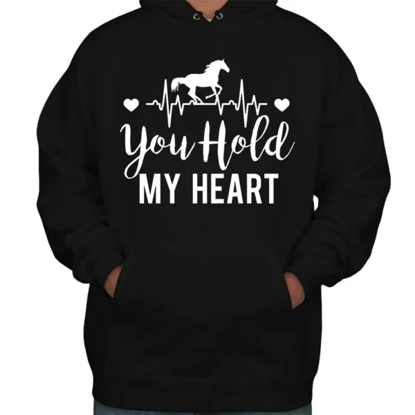 You Hold My Heart Horse Hoodie - Black