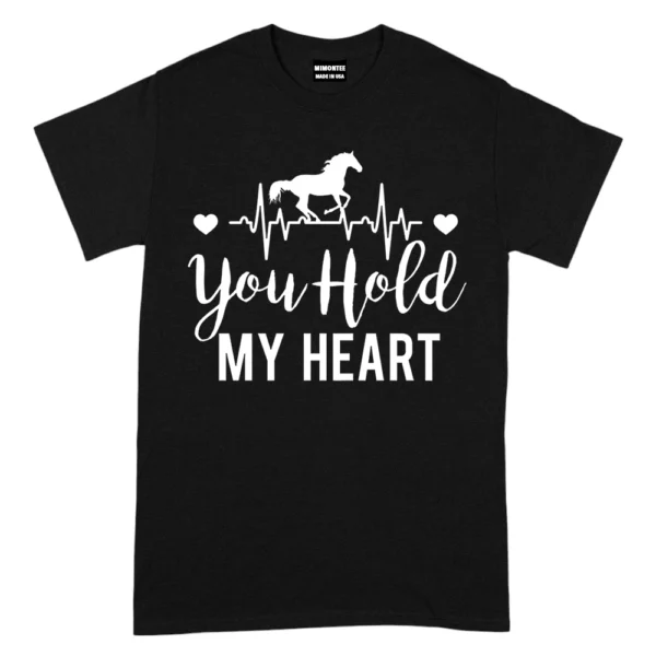 You Hold My Heart Horse TShirt - Black