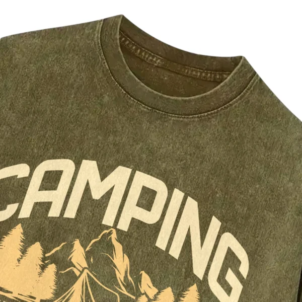 Camping Where Friends And Marshmallows Together Vintage Washed Tshirts Gift For Fan