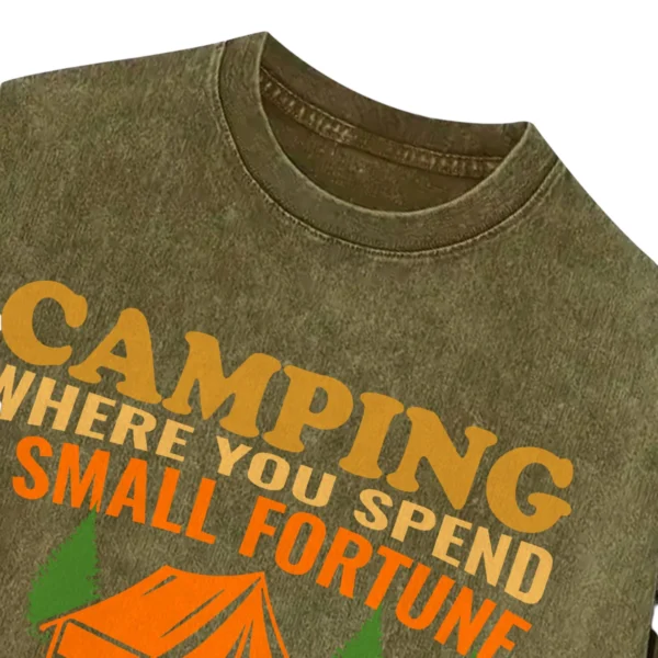 Camping Where You Spend A Mall Fortune Washed Tshirts Gift For Fan