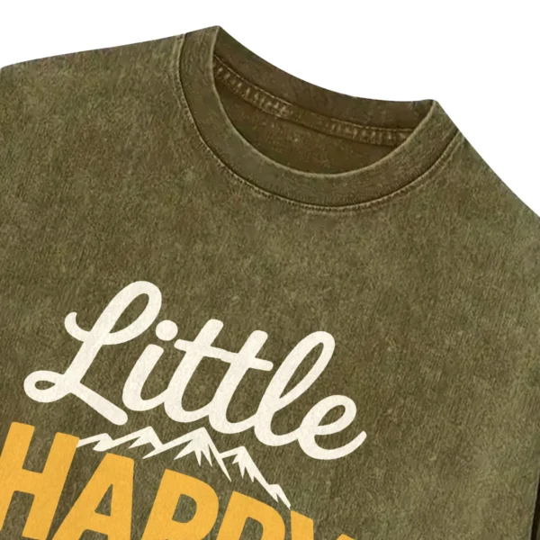 Little Happy Camper Washed Tshirts Gift For Fan