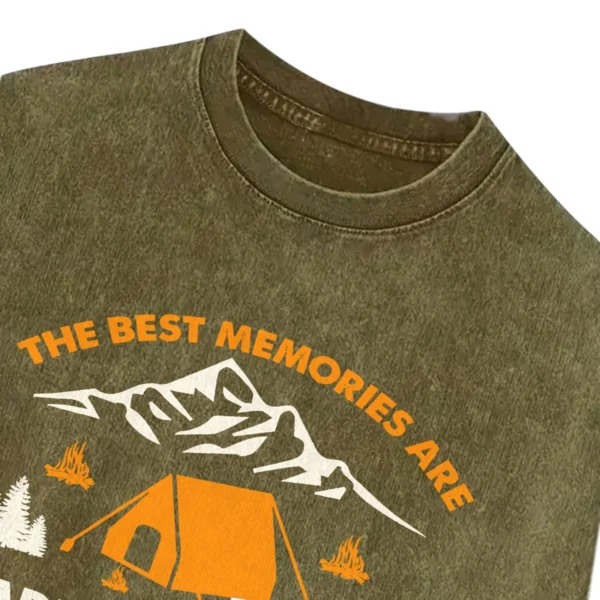 The Best Memories Are Made Around The Camping Washed Tshirts Gift For Fan