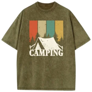 Camping Washed Tshirts Gift For Fan