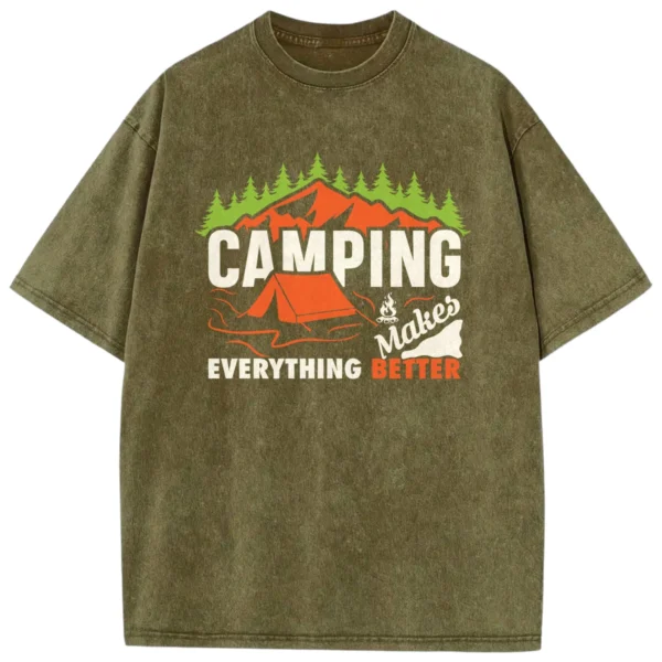 Camping Makes Everything Better Washed Tshirts Gift For Fan