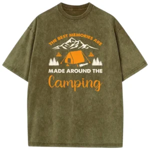 The Best Memories Are Made Around The Camping Washed Tshirts Gift For Fan