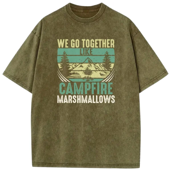 We Go Together Campfire Marshmallows Washed Tshirts Gift For Fan