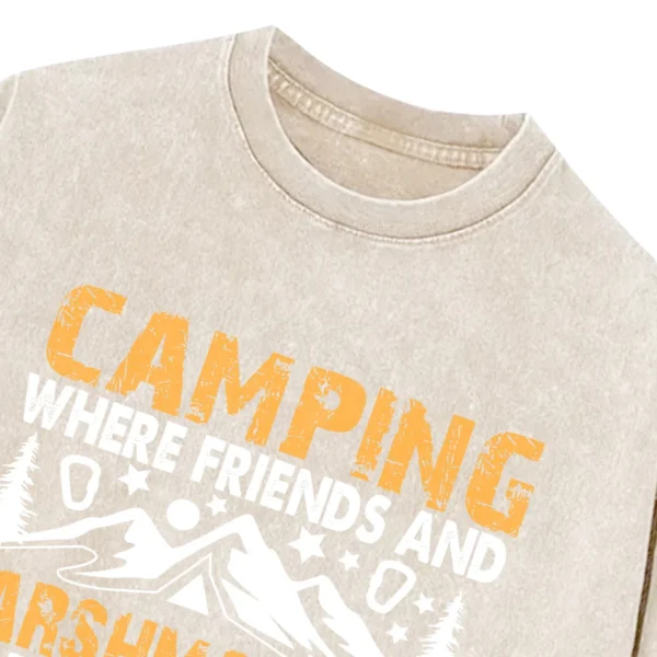 Camping Where Friends Vintage Washed Tshirts Gift For Fan