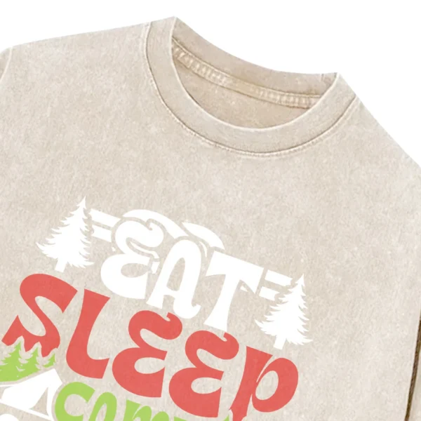 Eat Sleep Camp Rereat Washed Tshirts Gift For Fan