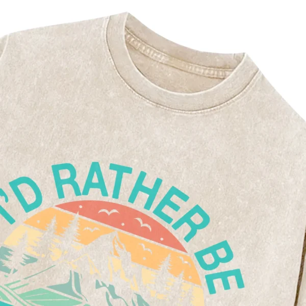 I’d Rather Be Camping Washed Tshirts Gift For Fan