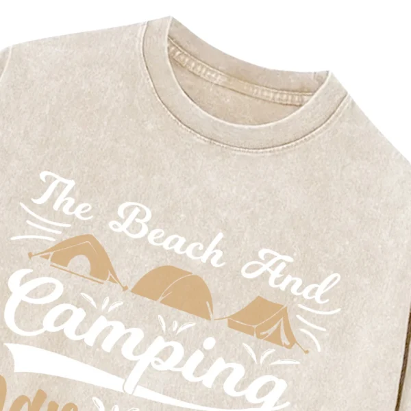 The Beach And Camping Adventure Life Washed Tshirts Gift For Fan