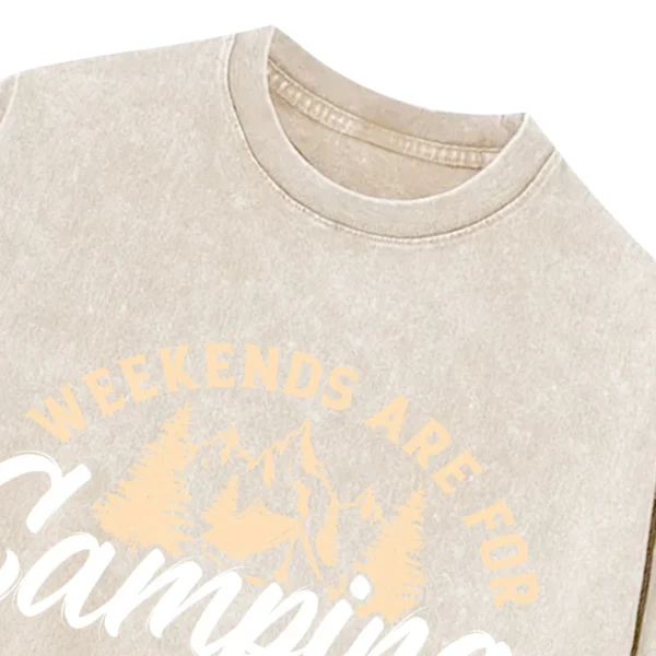 Weekends Are For Camping Crew Washed Tshirts Gift For Fan