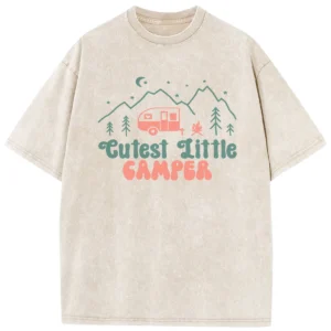 Cutest Little Camper Washed Tshirts Gift For Fan