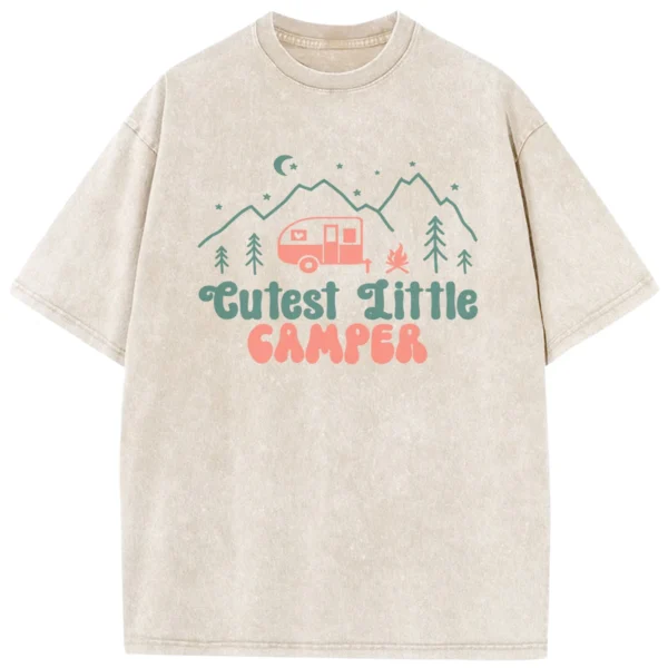 Cutest Little Camper Washed Tshirts Gift For Fan