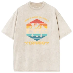 Home Is Where You Park It Camping Washed Tshirts Gift For Fan