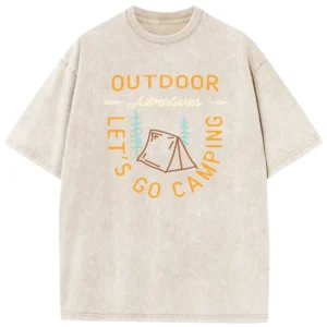 Out Door Adventures Let’s Go Camping Washed Tshirts Gift For Fan