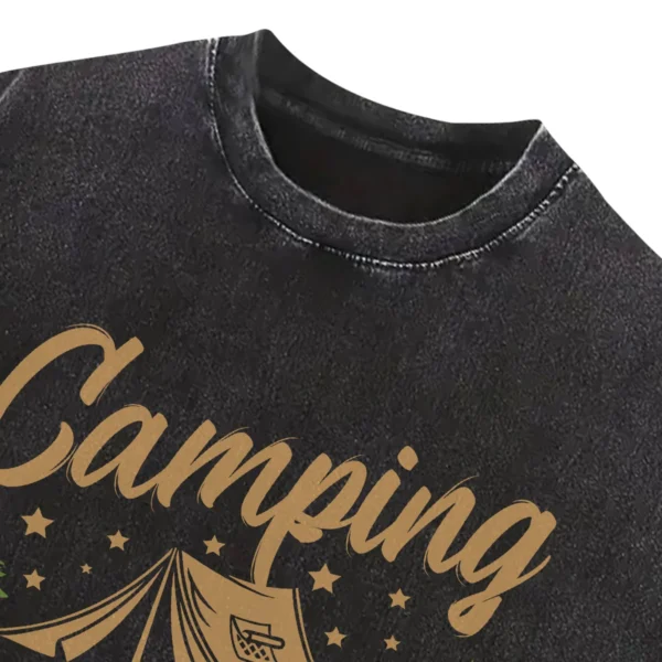 Camping With My Favorite Gnomies Washed Tshirts Gift For Fan