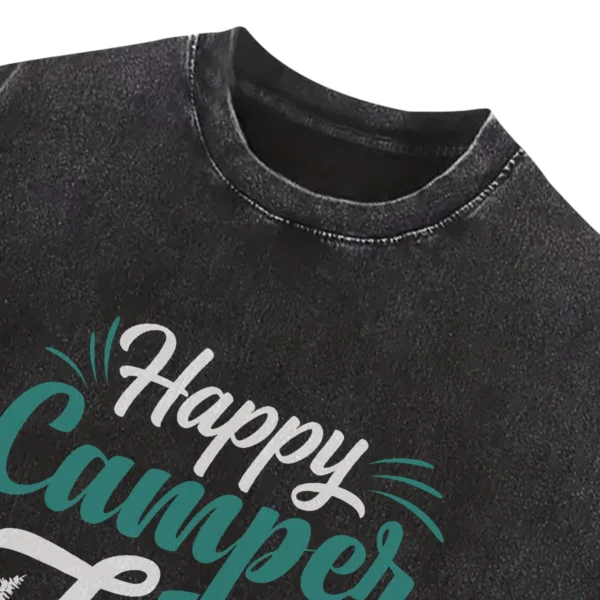 Happy Camper And I Love Camping Washed Tshirts Gift For Fan