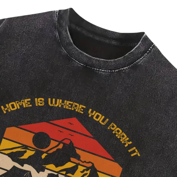 Home Is Where You Park It Camping Washed Tshirts Gift For Fan