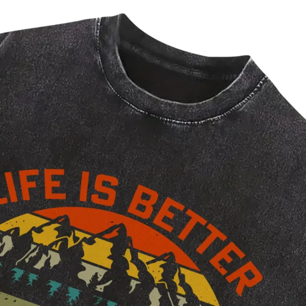 Life Is Better Around The Campfire Vintage Washed Tshirts Gift For Fan
