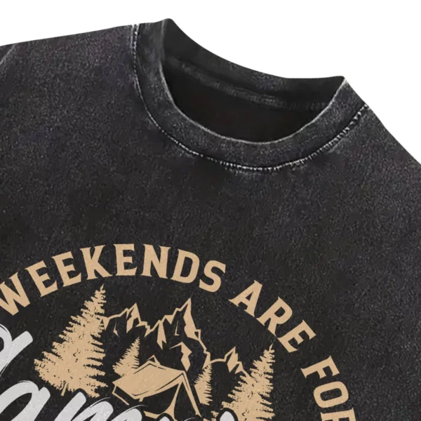 Weekends Are For Camping Crew Washed Tshirts Gift For Fan