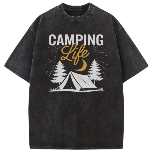 Camping Life Washed Tshirts Gift For Fan