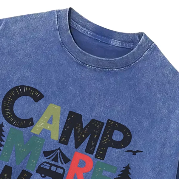 Camp More Worry Less Washed Tshirts Gift For Fan