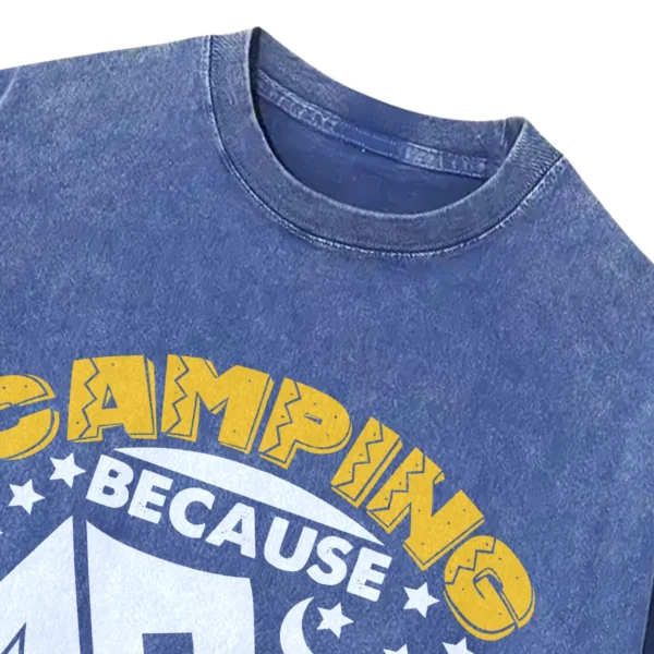 Camping Because Therapy Is Expensive Washed Tshirts Gift For Fan