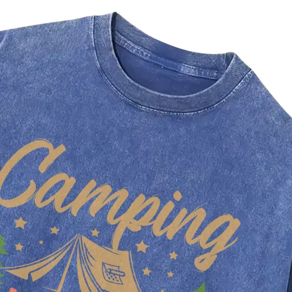 Camping With My Favorite Gnomies Washed Tshirts Gift For Fan