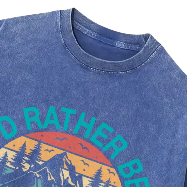 I’d Rather Be Camping Washed Tshirts Gift For Fan