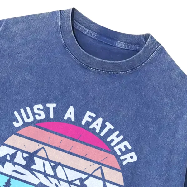 Just A Father Who Loves Camping Washed Tshirts Gift For Fan