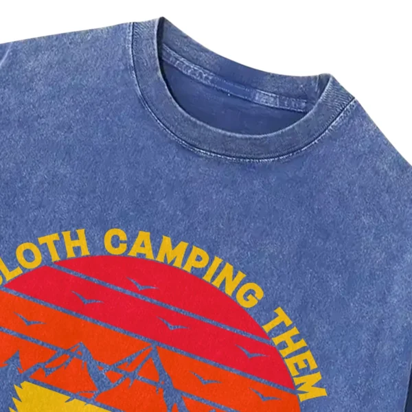 Sloth Camping Them Washed Tshirts Gift For Fan