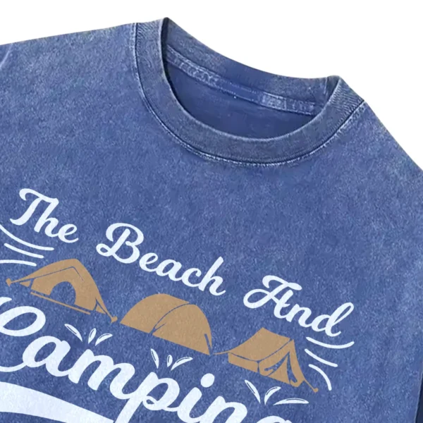 The Beach And Camping Adventure Life Washed Tshirts Gift For Fan
