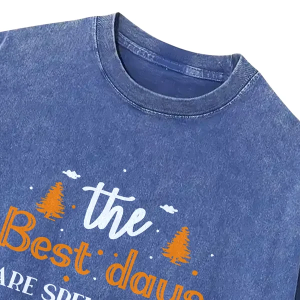 The Best Days Are Spent Camping Vintage Washed Tshirts Gift For Fan