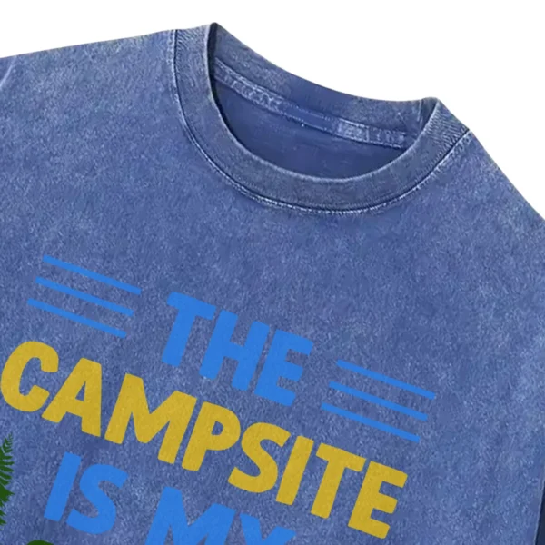 The Campsite Is My Second Home Washed Tshirts Gift For Fan