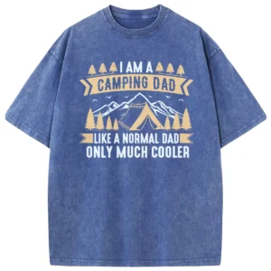 I Am A Camping Dad Washed Tshirts Gift For Fan