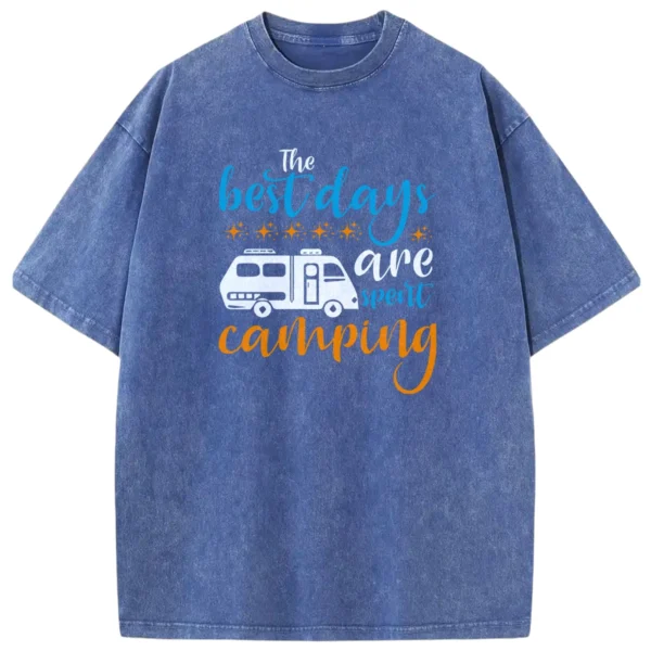The Best Days Are Spent Camping Washed Tshirts Gift For Fan