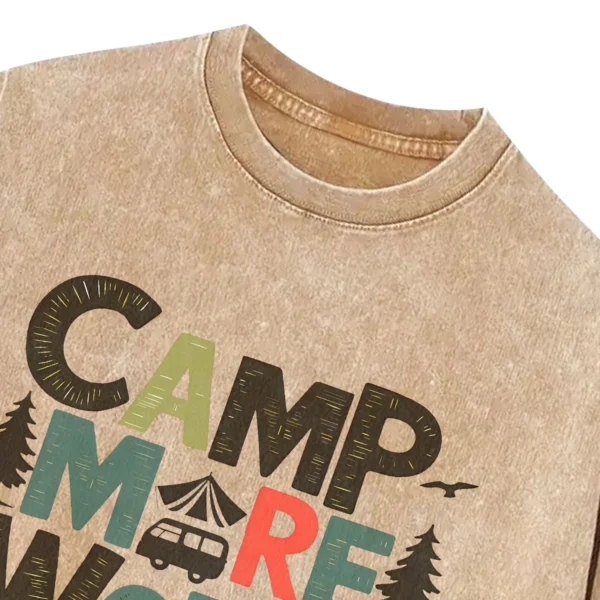 Camp More Worry Less Washed Tshirts Gift For Fan