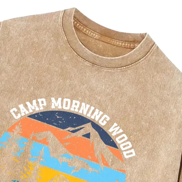 Camp Morning Wood Relax Pitch A Tent Washed Tshirts Gift For Fan