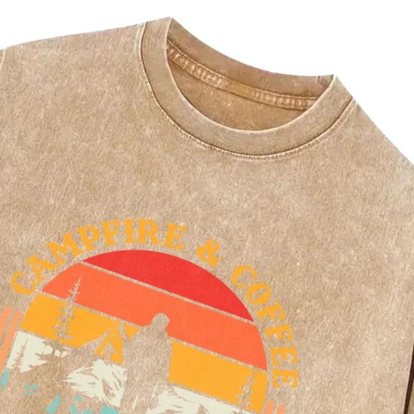 Campfire & Coffee Perfect Blend Washed Tshirts Gift For Fan