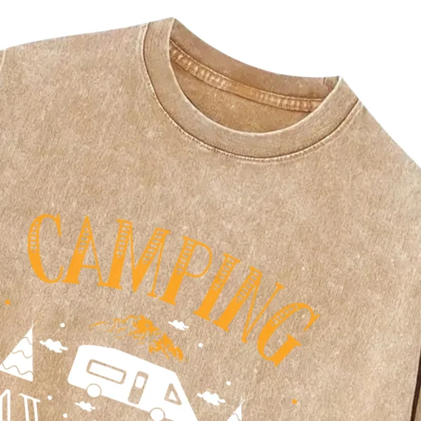 Camping Awaits Go Find It Washed Tshirts Gift For Fan