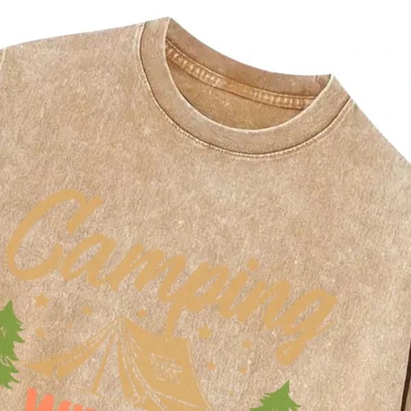 Camping With My Favorite Gnomies Washed Tshirts Gift For Fan