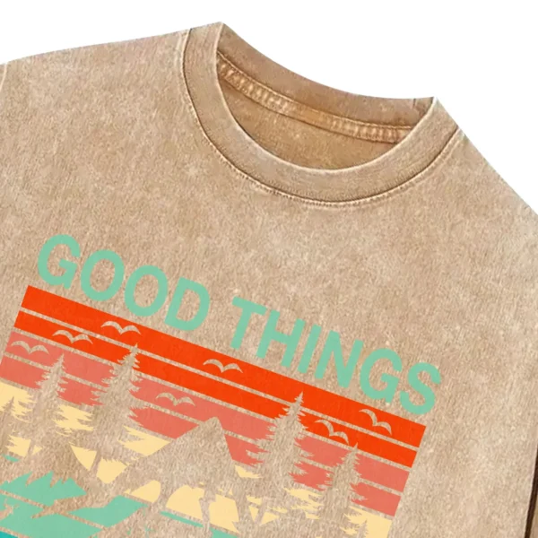 Good Things Come To Those Who Camp Washed Tshirts Gift For Fan
